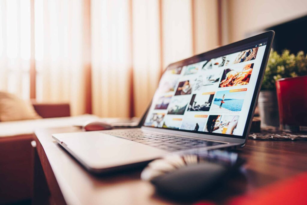 laptop on work desk