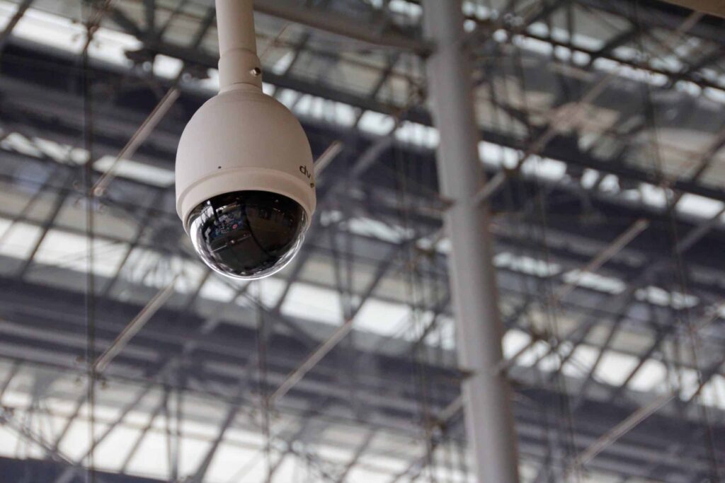 security camera in building