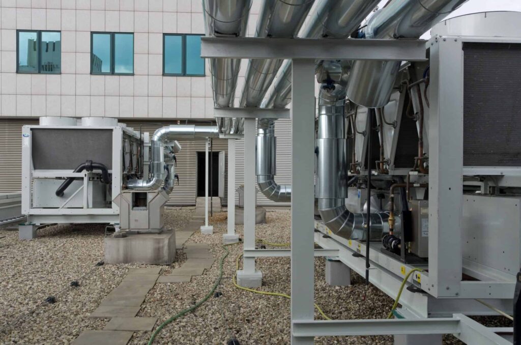 hvac system on roof outside