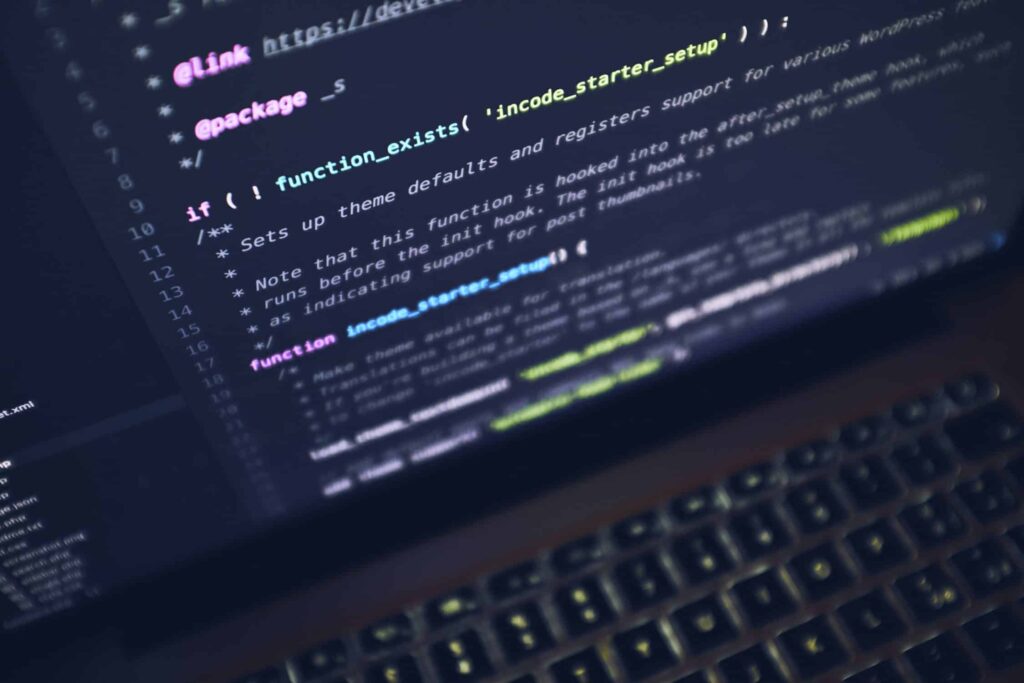 web programming on laptop