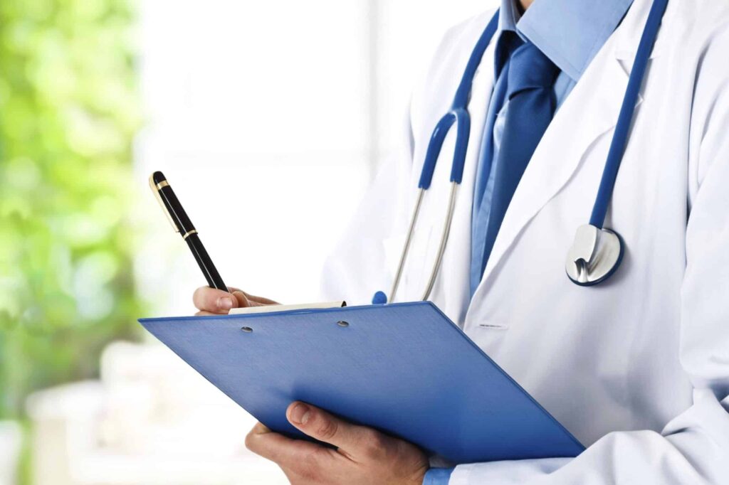 doctor holding clipboard