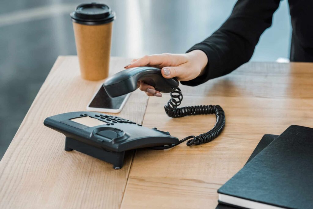 person hanging up phone