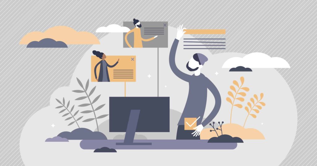 Virtual teams working dispersed together