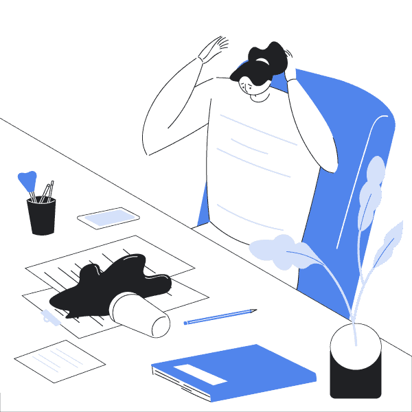 stressed at work concept