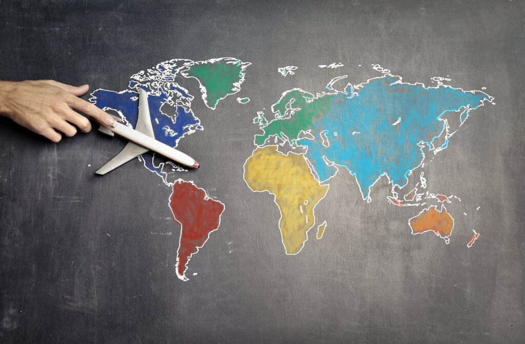 airplane globe