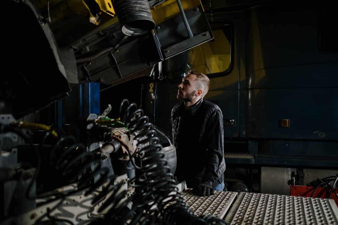 person working on machine
