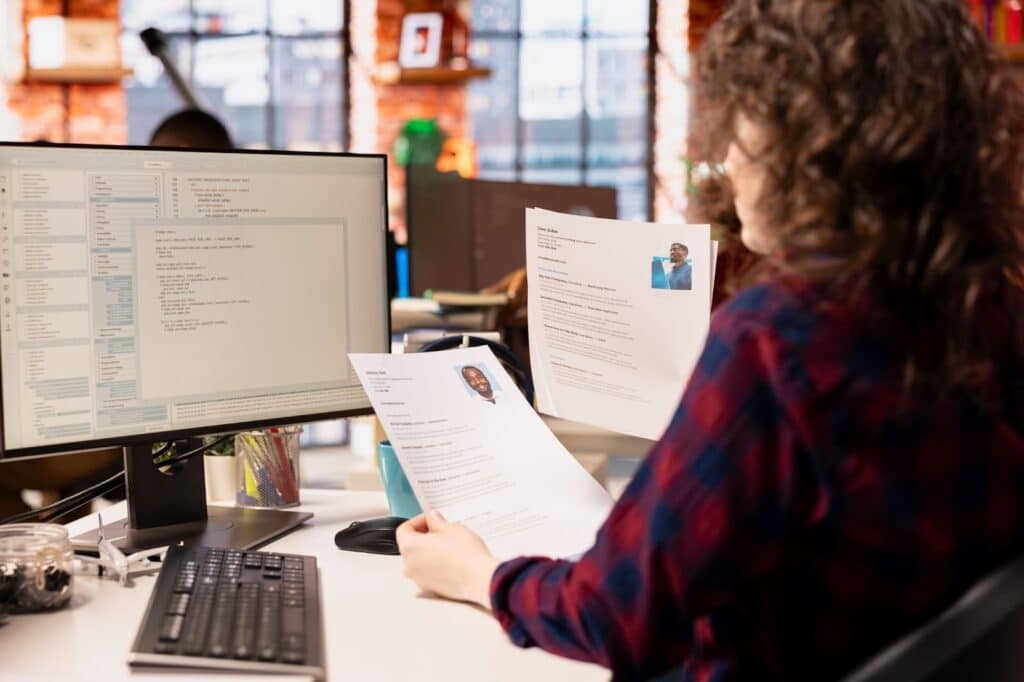 computer with person