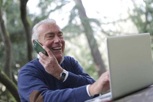 person on phone