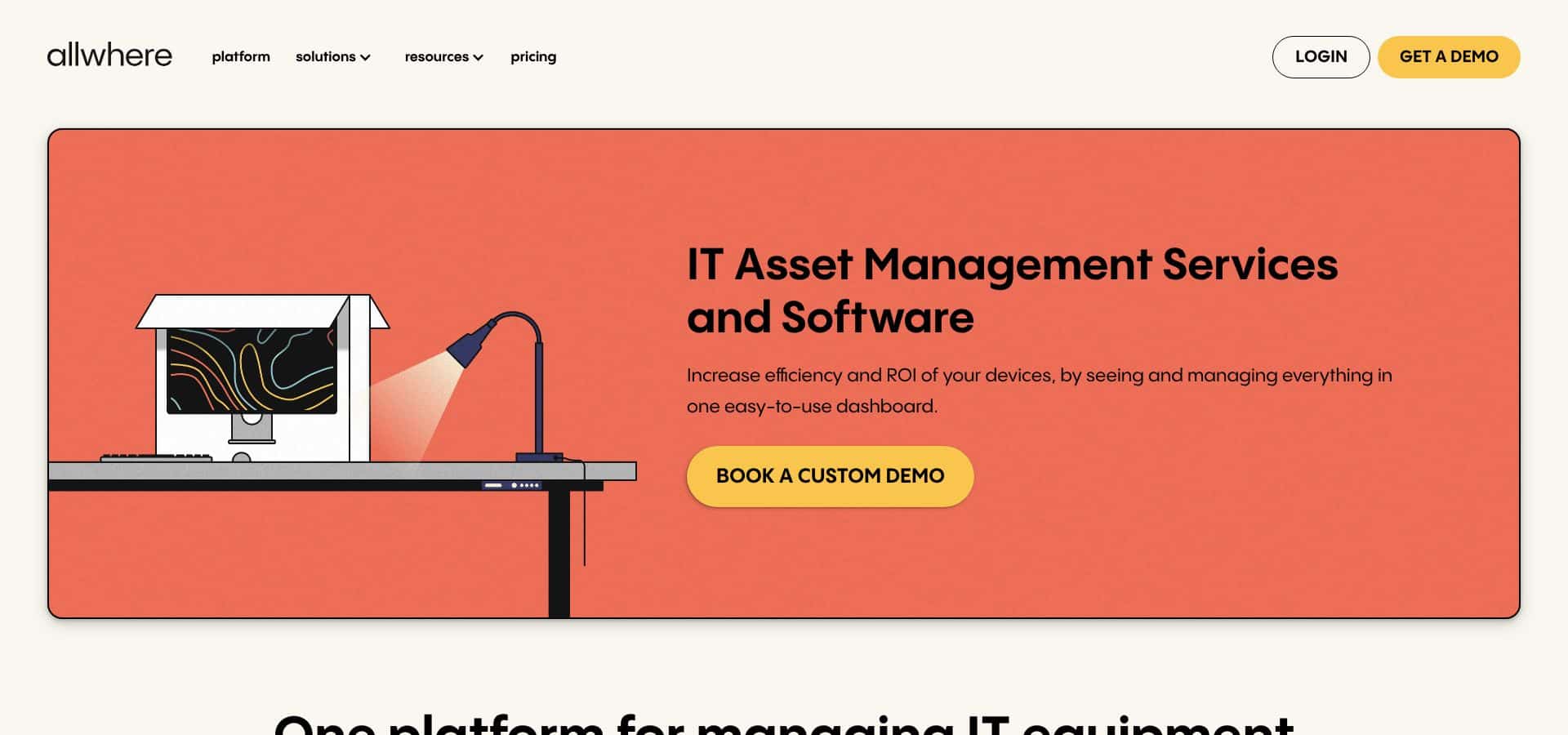 Screenshot of the Allwhere IT management platform interface