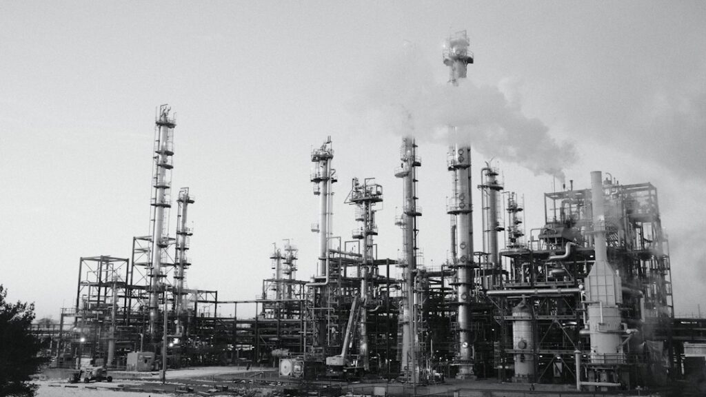 Chemical processing plant where chemical engineers work