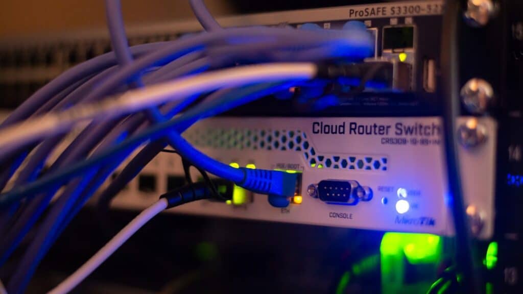 Networking equipment and cabling in a data center