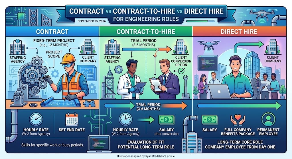 Contract vs Contract-to-Hire vs Direct Hire