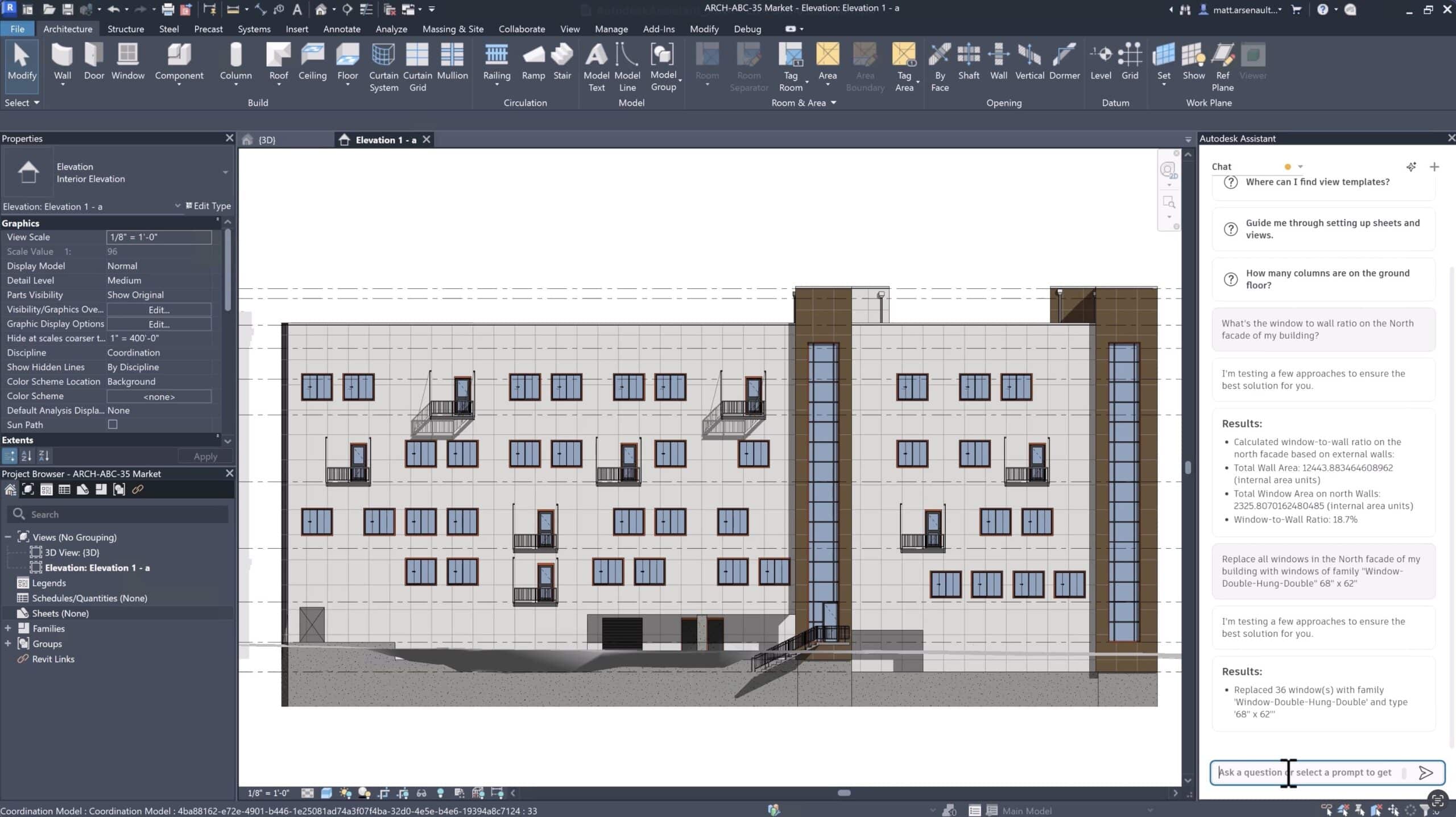 Autodesk Assistant open beside a design model