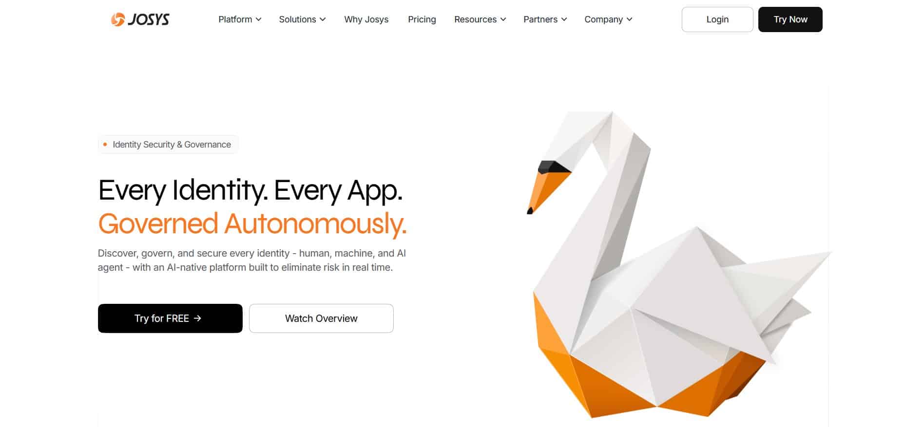 Josys SaaS, identity and device management platform homepage