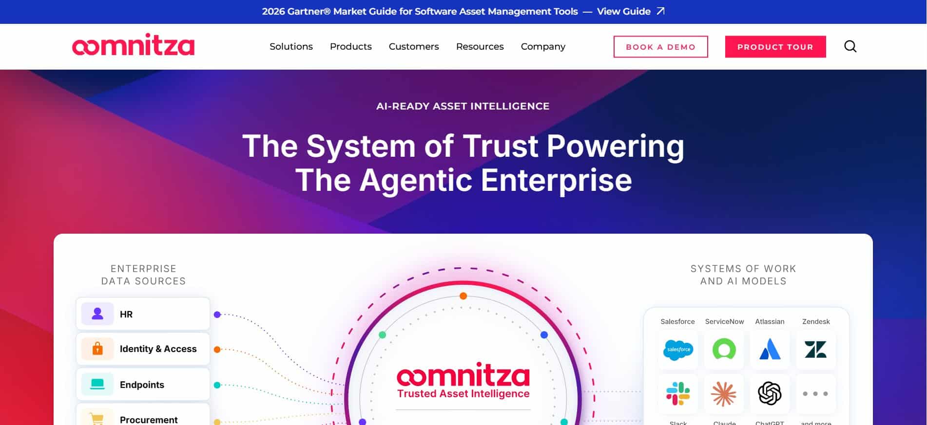 Oomnitza IT asset management platform homepage