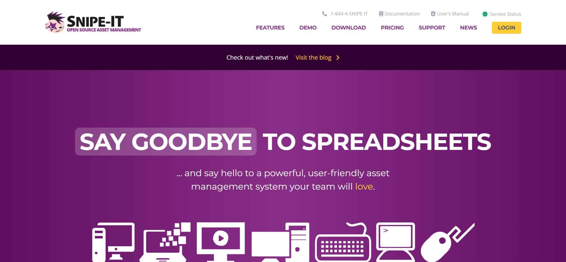 Snipe-IT open source IT asset management homepage